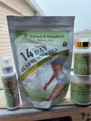 Package Deal -14 Days Flat tummy Tea 100% Organic 2.Fat Burning3.garcinia4.Cream