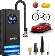 Air Compressor, Tire Inflator Portable Air Pump 150 PSI for Car Tires Bikes Balls Balloons and Other Inflatables with Digital Gauge Cordless Electric Inflator Rechargeable 4000 mAh Battery