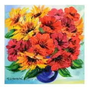 Yana Korobov "Happiness" Original Acrylic Painting on Canvas Hand Signed