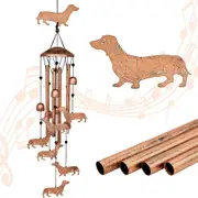 Dachshund Bulldog Cat Wind Chime for Outside Patio Garden
