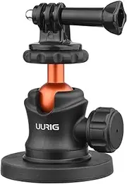 Domary UURIG BH-07 Mini Ball Head Camera Tripod Mount 1/4 Inch Screw with Magnetic Base Sports Camera Mount Adapter Replacement for DJI/GoPro 11/10/9 Insta360 Action Cameras