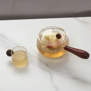 日式玻璃耐熱茶壺手工單柄可泡水壺水果茶壺功夫茶壺套裝 (8.3折)