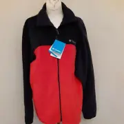 Mens Columbia pull over fleece sweatshit / Jacket Size Med.Red/Black New