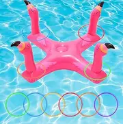 Voiiake Inflatable Pool Ring Toss, Pool Toys for Kids with 6pcs Rings, Swimming Pool Games for Adults and Family