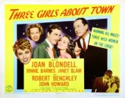 Three Girls About Town poster Joan Blondell Janet Blair Binnie Bar- Old Photo