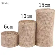Natural Jute Fabric Burlap Hessian Ribbon Roll Wedding Party Craft Decor DIY