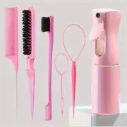 6Pcs/Set Hair Styling Comb Set Hairdressing Spray Bottle Back Teasing Brush Tool