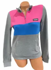 Victoria’s Secret Half Zip Pullover Sweatshirt Front Pocket Size XS