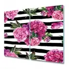 Glass Induction Ceramic Hob Cover Worktop Saver Watercolour peony art 2x30x52