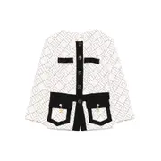 [Elisabetta Franchi] Elisabetta Franchi Geometric-pattern Button Double-crepe Jacket 44 IT NEUTRALS/BLACK