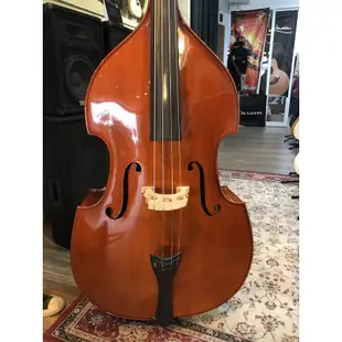 【又昇樂器】嚴選二手 Double Bass 低音大提琴 含輕量硬盒 附滾輪 可拖行