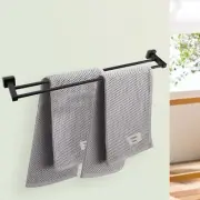 ACA Black Bath 800mm Double Towel Rail Rack Wall Bar 304 Stainless Steel Square