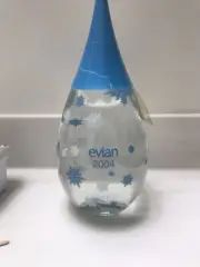 Evian 2004 Teardrop limited edition collectible water bottle sealed, cap cracked