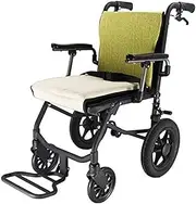 Wheelchair Folding Lightweight Wheelchair W/Foldable Pedal & Flip-Backs Arms Aluminum Alloy Transport Wheelchair W/Handbrake & Storage Bag Scooter for Adults Driving Trolley