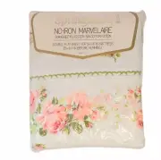 Full Flat Sheet No-Iron Springmaid Prelude Rose Marvelaire Pink Peach New