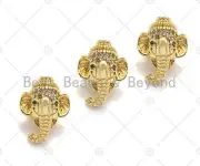 CZ Micro Pave Elephant Head Bead, Elephant Spacer Beads, Men's Jewelry