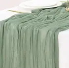Socomi 6pcs Sage Green Table Runner Spring Easter Cheesecloth 10ft
