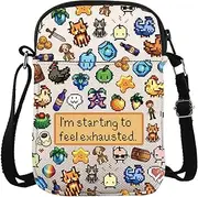 [KUIYAI] Stardew Game Inspired Crossbody Bag Farming Simulation Gamer Gift Gaming Gift I'm Starting to Feel Exhausted Carry On Bag