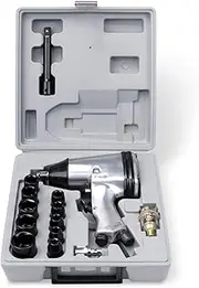 [SEDY] 17PC 1/2" Pneumatic Air Impact Wrench Kit – Rattle Gun Set with Massive Torque, Reversible Function, and Hard Carry Case