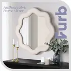 Furb Wall Mirror Irregular Makeup Vanity Mirror Fabric Frame Home Decor Bedroom