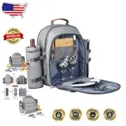 Ultimate Picnic Backpack for 2: Insulated Cooler, Blanket & Complete Dining Set