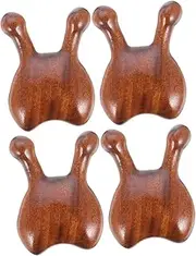 SOESFOUFU 2sets Face Exfoliator Facial Massager Wooded Nose Scraper Handheld Massager 2pcs*2