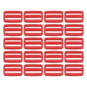 1 Inch Tri-Glide Slide Buckles, 50 Pack Webbing Strap Fastener, Dark Red