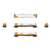 Broadway Limited HO Scale Cryogenic Tank Car 2 Pack Airco/org&wht