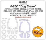 1/48 F-86D Dog Sabre Masks for Revell/ Monogram/MustHave/Academy [Double-sided]