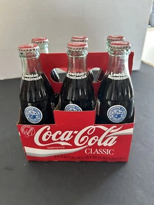 Six Pack Of Coca Cola Coke Bottle Lewiston Maine Bicentennial 1795 - 1995