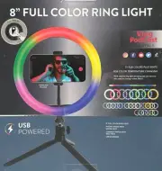 Vivitar USB 8" Full Spectrum Color Ring Light with Phone Cradle and Tripod.