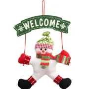 2Pcs Santa Claus Snowman Christmas Door Hanging Ornament Tree Home Decoration Xmas Gift 02 Pattern