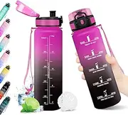 Water Bottle, 500 ml, BPA-Free, Water Bottle with Filter, Leak-proof and Time Marking, Motivational Water Bottle, Water Bottle for Sports, School, Gym, Hiking, Bik