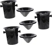 3Pcs Creative Black Wine Tasting Spittoons Double Ears Design for Easy Pouring for Bars Wine Parties Versatile Ice Bucket Use Thickened Reinforced