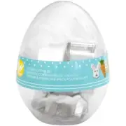 Easter Spring Metal Assorted Cookie Cutters in Egg 4 Pc Set Bunny Chick Egg Carr