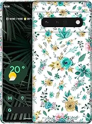 [GlamCase] for Google Pixel 6 Pro 5G, Google Pixel 6 Pro 5G Case - Teal Floral Pattern Printed Slim & Sleek Cute Plastic Hard Protective Designer Back Phone Case/Cover for Google Pixel 6 Pro 5G