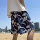 夏季沙灘短褲男直筒印花潮牌痞帥國潮5分青少年速干冰絲五分褲子