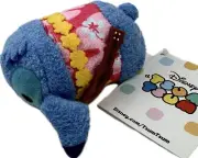 Disney Store Blue 3.5 Inch Aloha Hawaii Stitch Ukulele Tsum Tsum Mini Plush Toy