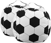 iplusmile Stuffed Animal Bean Bag Cover 2pcs Soft Plush Toy Storage Bag Large Organizer Soccer Replacement Plaything Storage Pouch