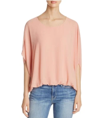 Vince Camuto Women's Chiffon Scoop Neck Blouse Coral Dusk, Small