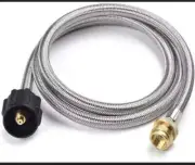 Stainless Braided Propane Hose Adapter 5 FT, 1lb To 20lb Converter FREE SHIPPING
