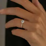 High Quality Round Solitaire Ring Promise Engagement Wedding Ring 925 Silver