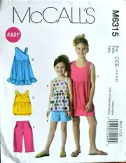 MCCALLS PATTERN 6315 DRESSES TOPS PANTS SHORTS GIRLS SIZES 3 4 5 6 UNCUT NEW