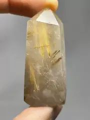 Natural Golden Rutilated Quartz 34.7g Polished TOWER crystal Etheric healing L6