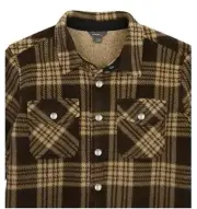 Eddie Bauer Boys Sherpa Lined Snap Front Plaid Shirt Jacket Size 10/12 New NICE!