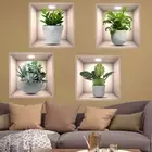 Removable Wall Stickers DIY Potted Plant Decals Wall Art Home Decor