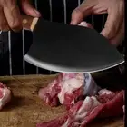 Cleaver Knife Kitchen Chef Slicing Meat Chop Bone Stainless Steel Wood Handle S