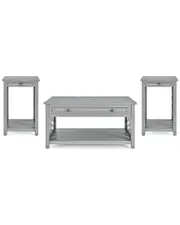 Alaterre Coventry 36In Coffee Table With Drawer & Two End Tables With Tray, Set Of 3