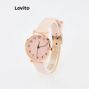 Lovito 女士休閒普通基本款石英手錶 L72AD189