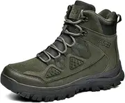 [GEXECEUSS] Military Boots for Men Side Zipper Lightweight Combat Outdoor Rubber Outsole Boots Hiking Motorcycle Combat Boots Desert Boots